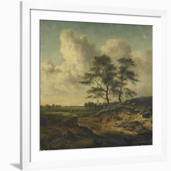 Bergers et moutons au bord du chemin-Jan Wijnants-Framed Giclee Print