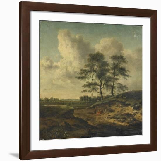 Bergers et moutons au bord du chemin-Jan Wijnants-Framed Giclee Print