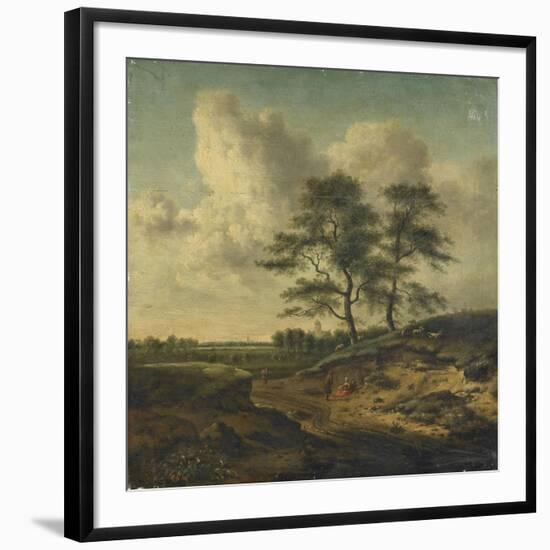 Bergers et moutons au bord du chemin-Jan Wijnants-Framed Giclee Print