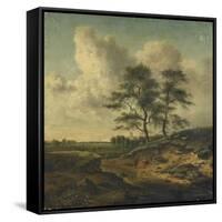 Bergers et moutons au bord du chemin-Jan Wijnants-Framed Stretched Canvas