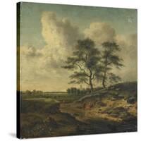 Bergers et moutons au bord du chemin-Jan Wijnants-Stretched Canvas