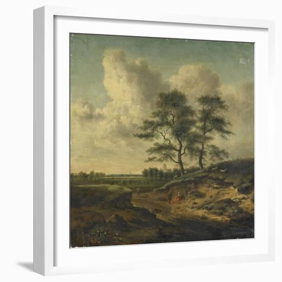 Bergers et moutons au bord du chemin-Jan Wijnants-Framed Giclee Print