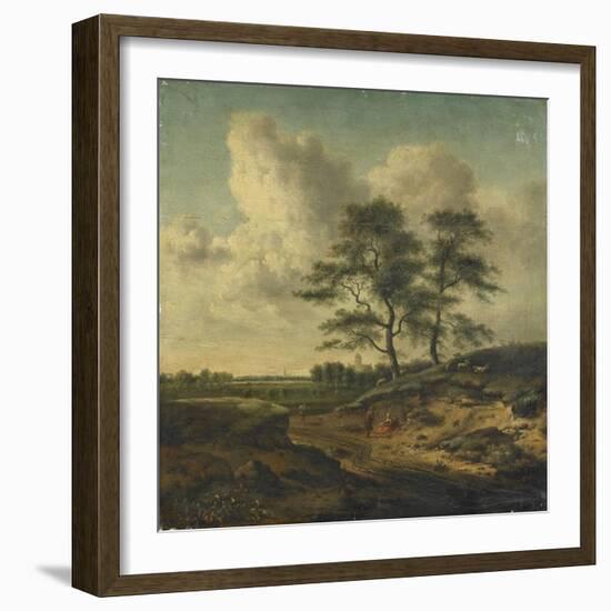 Bergers et moutons au bord du chemin-Jan Wijnants-Framed Giclee Print