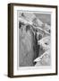 Bergschrund on the Dent Blanche in 1865, 'The Ascent of the Matterhorn' Engraved by Whymper-James Mahoney-Framed Giclee Print