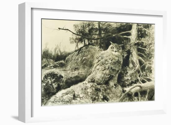 Berguv (Eagle Owl) Bubo Bubo, 1894-Bruno Andreas Liljefors-Framed Giclee Print