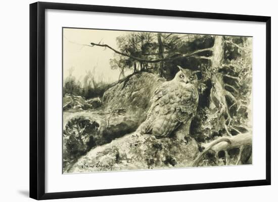 Berguv (Eagle Owl) Bubo Bubo-Bruno Liljefors-Framed Giclee Print