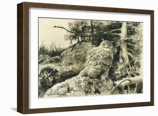 Berguv (Eagle Owl) Bubo Bubo-Bruno Liljefors-Framed Giclee Print