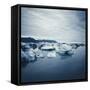 Bergy Bits Under Cloudy Sky-null-Framed Stretched Canvas