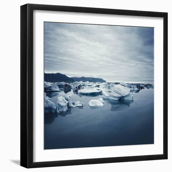 Bergy Bits Under Cloudy Sky-null-Framed Photographic Print