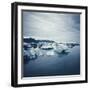 Bergy Bits Under Cloudy Sky-null-Framed Photographic Print