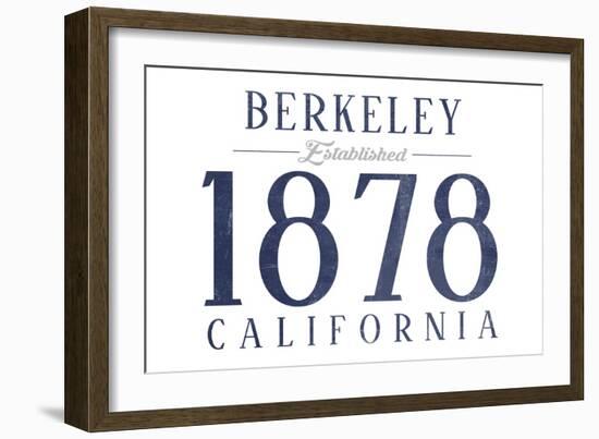 Berkeley, California - Established Date (Blue)-Lantern Press-Framed Art Print