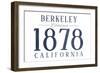 Berkeley, California - Established Date (Blue)-Lantern Press-Framed Art Print