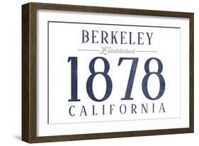 Berkeley, California - Established Date (Blue)-Lantern Press-Framed Art Print
