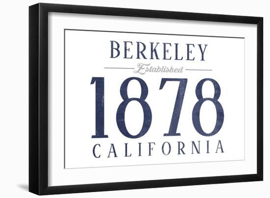 Berkeley, California - Established Date (Blue)-Lantern Press-Framed Art Print