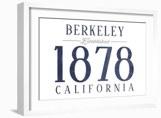 Berkeley, California - Established Date (Blue)-Lantern Press-Framed Art Print