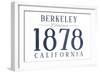 Berkeley, California - Established Date (Blue)-Lantern Press-Framed Art Print