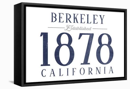 Berkeley, California - Established Date (Blue)-Lantern Press-Framed Stretched Canvas