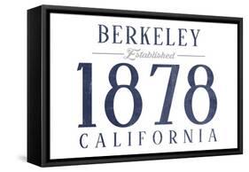 Berkeley, California - Established Date (Blue)-Lantern Press-Framed Stretched Canvas