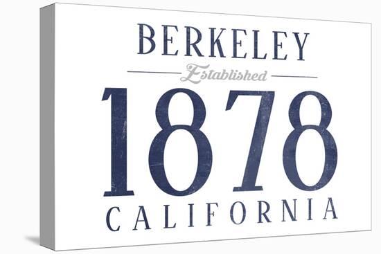 Berkeley, California - Established Date (Blue)-Lantern Press-Stretched Canvas