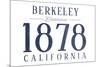 Berkeley, California - Established Date (Blue)-Lantern Press-Mounted Premium Giclee Print