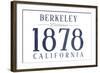 Berkeley, California - Established Date (Blue)-Lantern Press-Framed Art Print