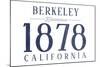 Berkeley, California - Established Date (Blue)-Lantern Press-Mounted Art Print