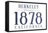 Berkeley, California - Established Date (Blue)-Lantern Press-Framed Stretched Canvas