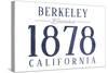 Berkeley, California - Established Date (Blue)-Lantern Press-Stretched Canvas