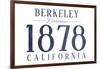 Berkeley, California - Established Date (Blue)-Lantern Press-Framed Art Print