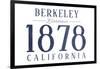 Berkeley, California - Established Date (Blue)-Lantern Press-Framed Art Print