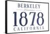 Berkeley, California - Established Date (Blue)-Lantern Press-Framed Stretched Canvas