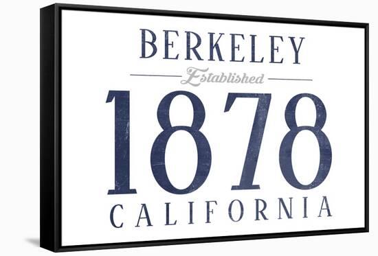 Berkeley, California - Established Date (Blue)-Lantern Press-Framed Stretched Canvas