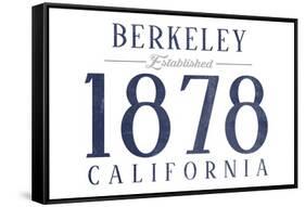 Berkeley, California - Established Date (Blue)-Lantern Press-Framed Stretched Canvas