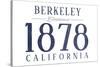 Berkeley, California - Established Date (Blue)-Lantern Press-Stretched Canvas