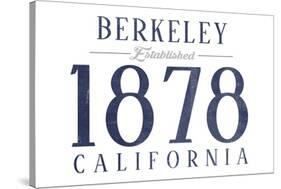 Berkeley, California - Established Date (Blue)-Lantern Press-Stretched Canvas