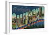 Berkeley, California - Large Letter Scenes-Lantern Press-Framed Art Print