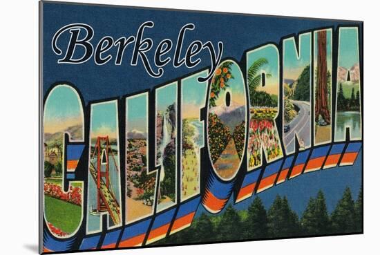 Berkeley, California - Large Letter Scenes-Lantern Press-Mounted Art Print