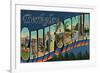 Berkeley, California - Large Letter Scenes-Lantern Press-Framed Premium Giclee Print