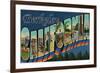 Berkeley, California - Large Letter Scenes-Lantern Press-Framed Premium Giclee Print