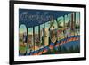 Berkeley, California - Large Letter Scenes-Lantern Press-Framed Premium Giclee Print