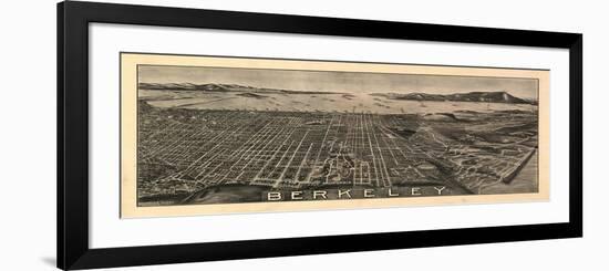 Berkeley, California - Panoramic Map-Lantern Press-Framed Premium Giclee Print