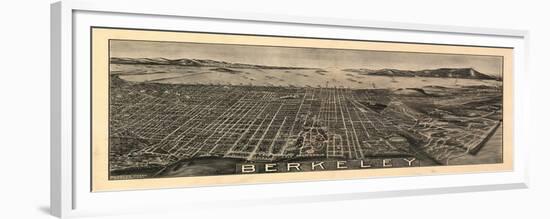 Berkeley, California - Panoramic Map-Lantern Press-Framed Premium Giclee Print