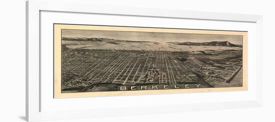 Berkeley, California - Panoramic Map-Lantern Press-Framed Art Print