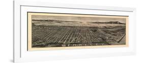 Berkeley, California - Panoramic Map-Lantern Press-Framed Art Print