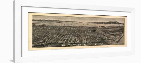 Berkeley, California - Panoramic Map-Lantern Press-Framed Art Print