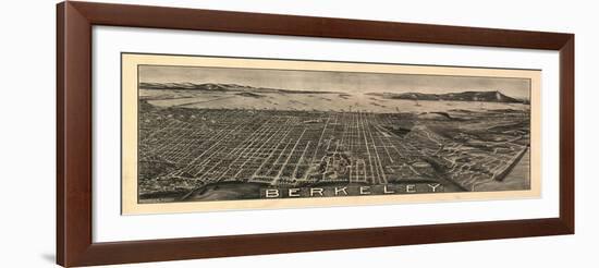 Berkeley, California - Panoramic Map-Lantern Press-Framed Art Print