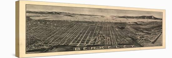 Berkeley, California - Panoramic Map-Lantern Press-Stretched Canvas