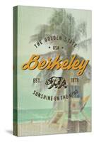 Berkeley, California - The Golden State - Typography on Photograph-Lantern Press-Stretched Canvas