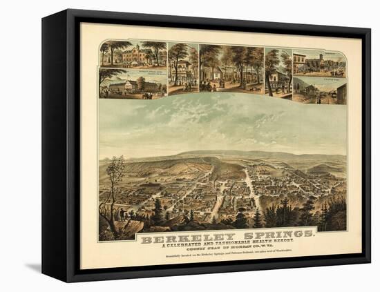 Berkeley Springs, West Virginia - Panoramic Map-Lantern Press-Framed Stretched Canvas