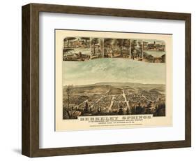 Berkeley Springs, West Virginia - Panoramic Map-Lantern Press-Framed Art Print